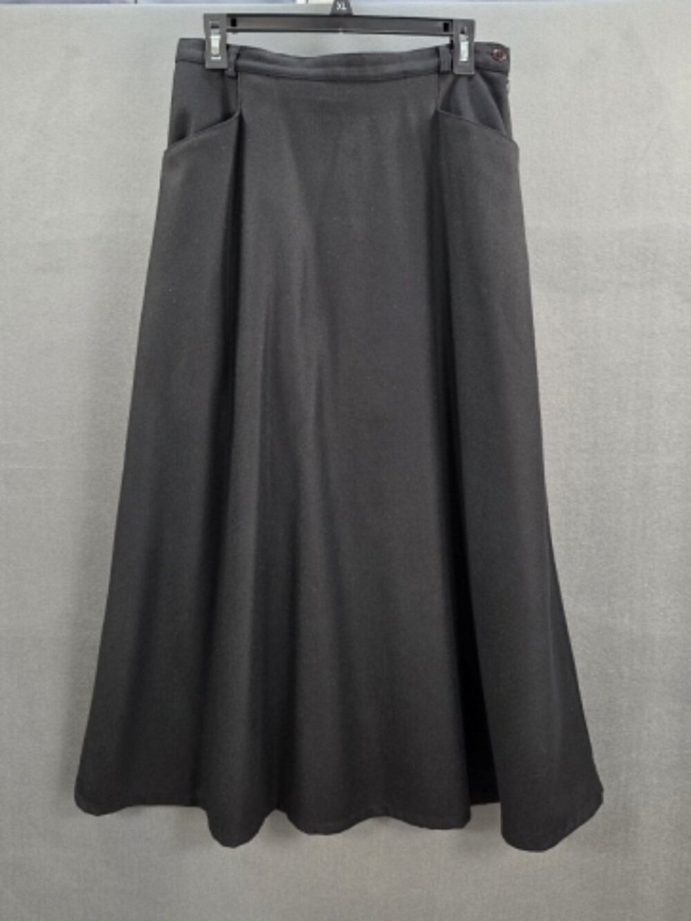 Vintage 90s Herman Geist Wool Black Full Skirt 28" Waist Tagged 12